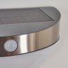 Pori Buiten wandlamp solar LED Chroom, 1-licht, Bewegingsmelder