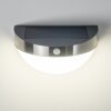 Pori Buiten wandlamp solar LED Chroom, 1-licht, Bewegingsmelder