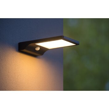 Lucide BASIC Solarlamp LED Zwart, 1-licht, Bewegingsmelder