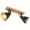 Globo GÜNTHER Plafondlamp Hout licht, 2-lichts