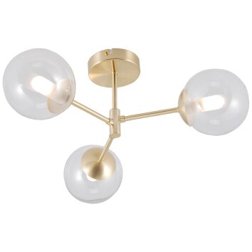 Brillliant Gitse Plafondlamp Goud, 3-lichts