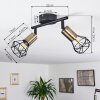 Baripada Plafondlamp Messing, Zwart, 2-lichts