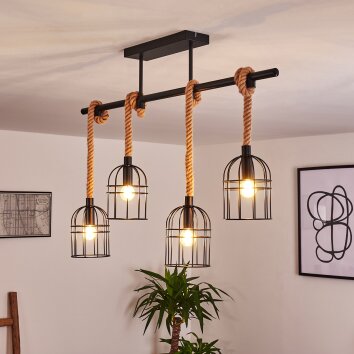 Ayocote Plafondlamp Bruin, Zwart, 4-lichts