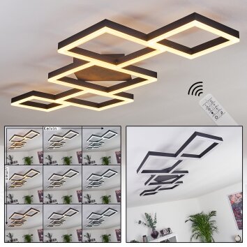 Pourao Plafondlamp LED Zwart, Wit, 1-licht, Afstandsbediening