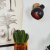 Imana Muurlamp Hout donker, Zwart, 1-licht
