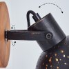 Imana Muurlamp Hout donker, Zwart, 1-licht