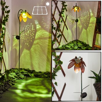 Taft Solarlamp LED Amber, Groen, Koperkleurig, 1-licht