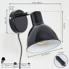 Caney Muurlamp Chroom, Zwart, 1-licht