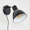 Caney Muurlamp Chroom, Zwart, 1-licht
