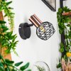 Palmira Muurlamp Koperkleurig, Zwart, 1-licht