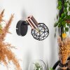 Palmira Muurlamp Koperkleurig, Zwart, 1-licht