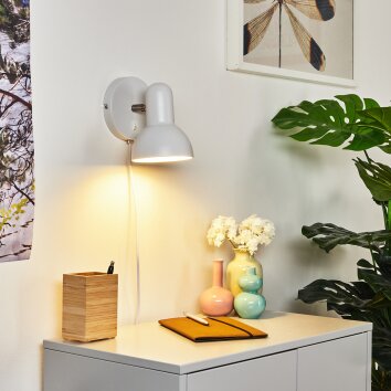 Ambousi Muurlamp Chroom, Wit, 1-licht