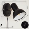 Ambousi Muurlamp Chroom, Zwart, 1-licht