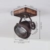 Herford Plafondlamp Bruin, Hout donker, 1-licht