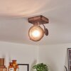 Herford Plafondlamp Bruin, Hout donker, 1-licht