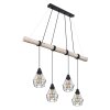 Globo ADA Hanger Hout licht, Zwart, 4-lichts