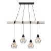Globo ADA Hanger Hout licht, Zwart, 4-lichts