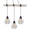 Globo ADA Hanger Hout licht, Zwart, 4-lichts