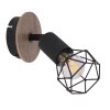 Globo XARA Muurlamp houtlook, Zwart, 1-licht