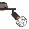Globo XARA Plafondlamp houtlook, Zwart, 2-lichts
