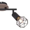 Globo XARA Plafondlamp houtlook, Zwart, 2-lichts