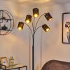 Opatija Staande lamp Zwart, 5-lichts, Stoffen lampenkap