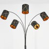 Opatija Staande lamp Zwart, 5-lichts, Stoffen lampenkap