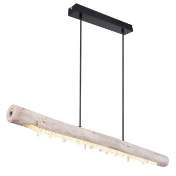 Globo FELICITAS Hanger LED Hout licht, Zwart, 2-lichts