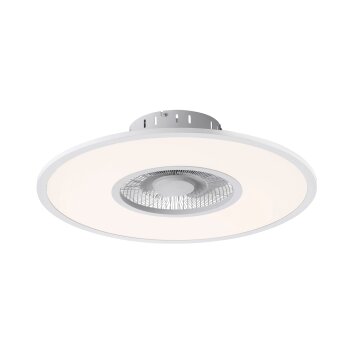 Leuchten Direkt FLAT-AIR plafondventilator LED Zilver, 1-licht, Afstandsbediening