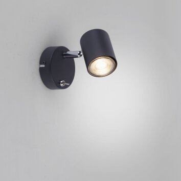 Leuchten Direkt TARIK Muurlamp LED Zwart, 1-licht