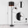 Opatija Staande lamp Chroom, Zwart, 2-lichts