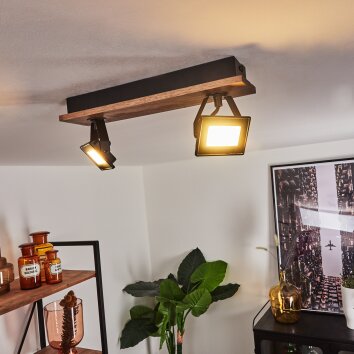 Giresta Plafondlamp LED Bruin, Zwart, 2-lichts