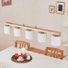 Saltaire Hanglamp Hout licht, Zilver, 5-lichts