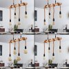 Vitlanda Hanglamp Bruin, Hout licht, Zwart, 4-lichts