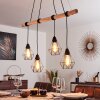 Betsele Hanglamp Hout licht, Zwart, 4-lichts