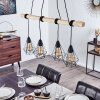 Betsele Hanglamp Hout licht, Zwart, 4-lichts
