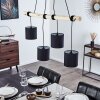 Betsele Hanglamp Hout licht, Zwart, 4-lichts