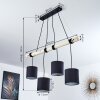Betsele Hanglamp Hout licht, Zwart, 4-lichts