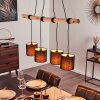 Betsele Hanglamp Hout licht, Zwart, 4-lichts