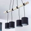 Betsele Hanglamp Hout licht, Zwart, 4-lichts