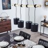 Betsele Hanglamp Hout licht, Zwart, 4-lichts