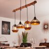 Ramon Hanglamp Hout licht, Zwart, 4-lichts
