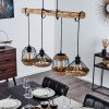 Ramon Hanglamp Hout licht, Zwart, 4-lichts