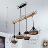 Ramon Hanglamp Hout licht, Zwart, 4-lichts