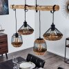 Ramon Hanglamp Hout licht, Zwart, 4-lichts