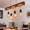 Gnitteryd Hanglamp Bruin, Hout licht, Zwart, 4-lichts