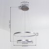 Canisteo Hanglamp LED Zilver, 2-lichts, Afstandsbediening, Kleurwisselaar