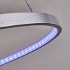 Canisteo Hanglamp LED Zilver, 2-lichts, Afstandsbediening, Kleurwisselaar