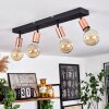 Tulla Plafondlamp Koperkleurig, Zwart, 4-lichts
