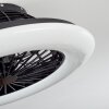 Piraeus plafondventilator LED Zwart, 1-licht, Afstandsbediening